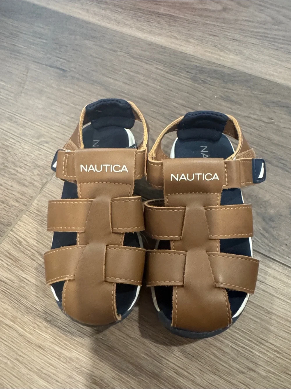 Nautica Tan/Brown Kids' Casual Hook-and-Loop Sandals
